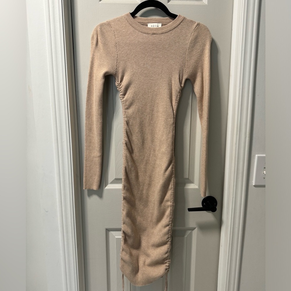 ACOA ribbed, ruched size large dress.